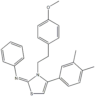 N-(4-(3,4-dimethylphenyl)-3-[2-(4-methoxyphenyl)ethyl]-1,3-thiazol-2(3H)-ylidene)-N-phenylamine Structure