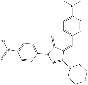 4-[4-(dimethylamino)benzylidene]-2-{4-nitrophenyl}-5-(4-morpholinyl)-2,4-dihydro-3H-pyrazol-3-one 구조식 이미지