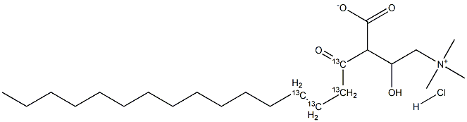 Palmitoyl-1,2,3,4-13C4-L-carnitine  hydrochloride 구조식 이미지