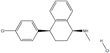 (+)-cis-4-(4-Chlorophenyl)-1,2,3,4-tetrahydro-N-methyl-naphthalenamine hydrochloride. Structure