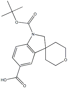 1-(tert-butoxycarbonyl)-2',3',5',6'-tetrahydrospiro[indoline-3,4'-pyran]-5-carboxylic acid Structure