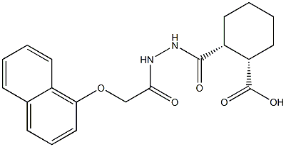 (1S,2R)-2-({2-[2-(1-naphthyloxy)acetyl]hydrazino}carbonyl)cyclohexanecarboxylic acid Structure