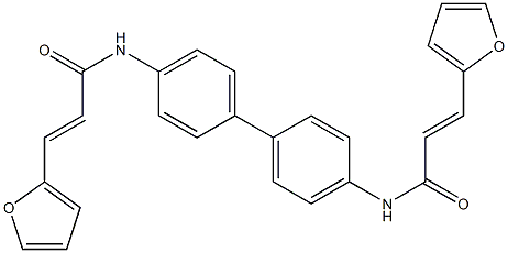 (E)-3-(2-furyl)-N-(4'-{[(E)-3-(2-furyl)-2-propenoyl]amino}[1,1'-biphenyl]-4-yl)-2-propenamide 구조식 이미지