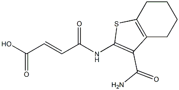 (E)-4-{[3-(aminocarbonyl)-4,5,6,7-tetrahydro-1-benzothiophen-2-yl]amino}-4-oxo-2-butenoic acid 구조식 이미지