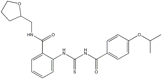 2-({[(4-isopropoxybenzoyl)amino]carbothioyl}amino)-N-(tetrahydro-2-furanylmethyl)benzamide 구조식 이미지