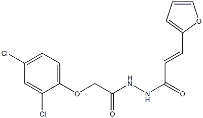 2-(2,4-dichlorophenoxy)-N'-[(E)-3-(2-furyl)-2-propenoyl]acetohydrazide 구조식 이미지