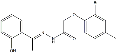 2-(2-bromo-4-methylphenoxy)-N'-[(E)-1-(2-hydroxyphenyl)ethylidene]acetohydrazide Structure