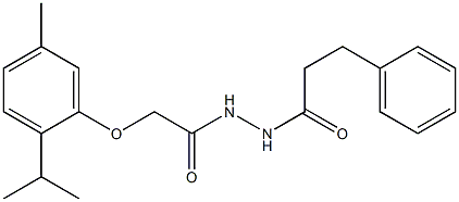 2-(2-isopropyl-5-methylphenoxy)-N'-(3-phenylpropanoyl)acetohydrazide 구조식 이미지