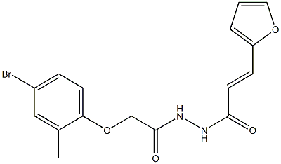 2-(4-bromo-2-methylphenoxy)-N'-[(E)-3-(2-furyl)-2-propenoyl]acetohydrazide Structure