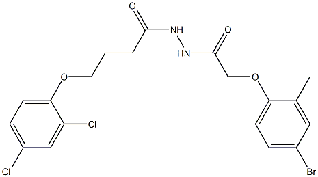 2-(4-bromo-2-methylphenoxy)-N'-[4-(2,4-dichlorophenoxy)butanoyl]acetohydrazide 구조식 이미지