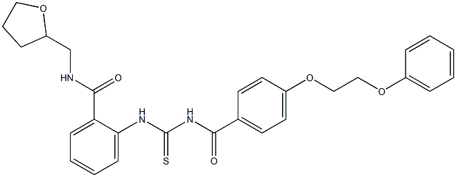 2-[({[4-(2-phenoxyethoxy)benzoyl]amino}carbothioyl)amino]-N-(tetrahydro-2-furanylmethyl)benzamide Structure