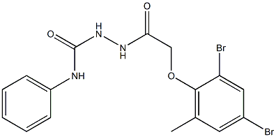 2-[2-(2,4-dibromo-6-methylphenoxy)acetyl]-N-phenyl-1-hydrazinecarboxamide 구조식 이미지