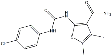 2-{[(4-chloroanilino)carbonyl]amino}-4,5-dimethyl-3-thiophenecarboxamide 구조식 이미지