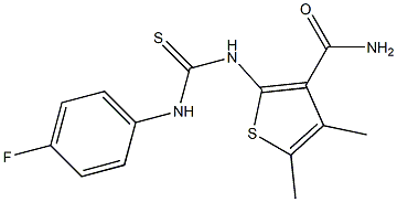 2-{[(4-fluoroanilino)carbothioyl]amino}-4,5-dimethyl-3-thiophenecarboxamide 구조식 이미지
