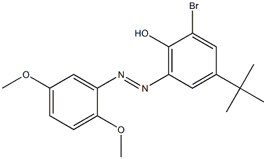 2-bromo-4-(tert-butyl)-6-[(E)-2-(2,5-dimethoxyphenyl)diazenyl]phenol 구조식 이미지
