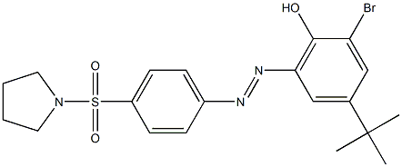 2-bromo-4-(tert-butyl)-6-{(E)-2-[4-(1-pyrrolidinylsulfonyl)phenyl]diazenyl}phenol Structure