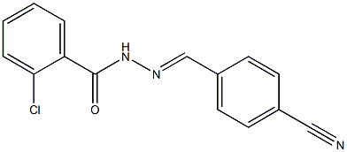 2-chloro-N'-[(E)-(4-cyanophenyl)methylidene]benzohydrazide 구조식 이미지