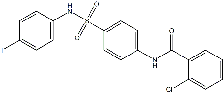 2-chloro-N-{4-[(4-iodoanilino)sulfonyl]phenyl}benzamide 구조식 이미지