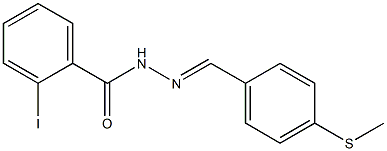 2-iodo-N'-{(E)-[4-(methylsulfanyl)phenyl]methylidene}benzohydrazide 구조식 이미지