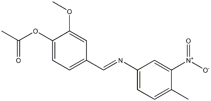 2-methoxy-4-{[(4-methyl-3-nitrophenyl)imino]methyl}phenyl acetate 구조식 이미지