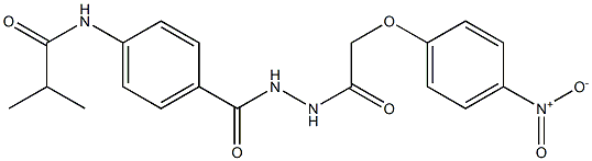 2-methyl-N-[4-({2-[2-(4-nitrophenoxy)acetyl]hydrazino}carbonyl)phenyl]propanamide Structure