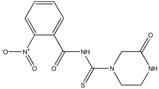 2-nitro-N-[(3-oxo-1-piperazinyl)carbothioyl]benzamide Structure