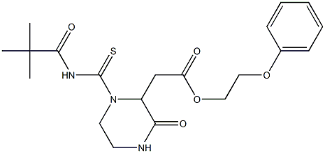 2-phenoxyethyl 2-(1-{[(2,2-dimethylpropanoyl)amino]carbothioyl}-3-oxo-2-piperazinyl)acetate Structure