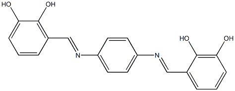 3-{[(4-{[(E)-(2,3-dihydroxyphenyl)methylidene]amino}phenyl)imino]methyl}-1,2-benzenediol Structure