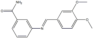 3-{[(E)-(3,4-dimethoxyphenyl)methylidene]amino}benzamide Structure