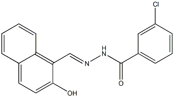 3-chloro-N'-[(E)-(2-hydroxy-1-naphthyl)methylidene]benzohydrazide 구조식 이미지