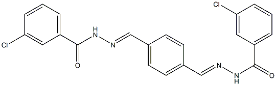 3-chloro-N'-[(E)-(4-{[(E)-2-(3-chlorobenzoyl)hydrazono]methyl}phenyl)methylidene]benzohydrazide Structure