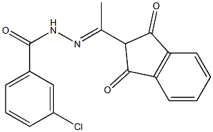 3-chloro-N'-[(E)-1-(1,3-dioxo-2,3-dihydro-1H-inden-2-yl)ethylidene]benzohydrazide 구조식 이미지