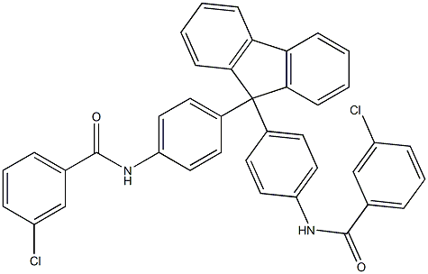 3-chloro-N-[4-(9-{4-[(3-chlorobenzoyl)amino]phenyl}-9H-fluoren-9-yl)phenyl]benzamide 구조식 이미지