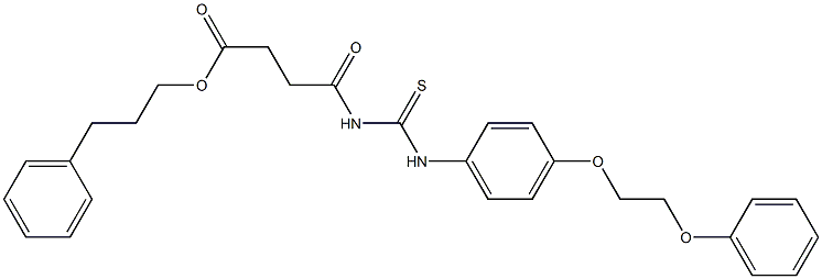 3-phenylpropyl 4-oxo-4-({[4-(2-phenoxyethoxy)anilino]carbothioyl}amino)butanoate 구조식 이미지