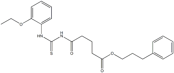 3-phenylpropyl 5-{[(2-ethoxyanilino)carbothioyl]amino}-5-oxopentanoate 구조식 이미지