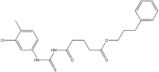 3-phenylpropyl 5-{[(3-chloro-4-methylanilino)carbothioyl]amino}-5-oxopentanoate Structure