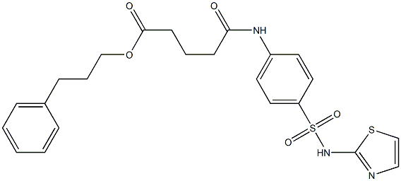 3-phenylpropyl 5-oxo-5-{4-[(1,3-thiazol-2-ylamino)sulfonyl]anilino}pentanoate 구조식 이미지