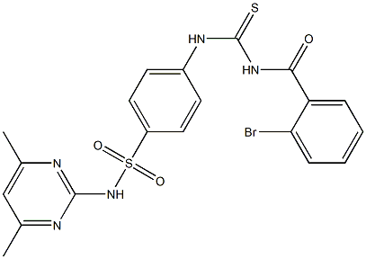 4-({[(2-bromobenzoyl)amino]carbothioyl}amino)-N-(4,6-dimethyl-2-pyrimidinyl)benzenesulfonamide 구조식 이미지