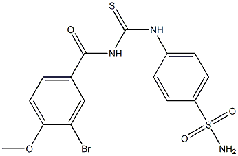 4-({[(3-bromo-4-methoxybenzoyl)amino]carbothioyl}amino)benzenesulfonamide 구조식 이미지