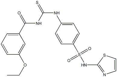 4-({[(3-ethoxybenzoyl)amino]carbothioyl}amino)-N-(1,3-thiazol-2-yl)benzenesulfonamide 구조식 이미지
