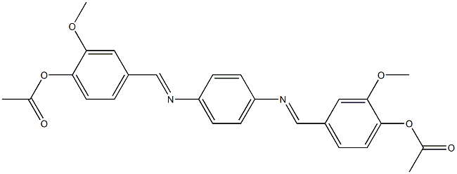 4-({[4-({(E)-[4-(acetyloxy)-3-methoxyphenyl]methylidene}amino)phenyl]imino}methyl)-2-methoxyphenyl acetate Structure