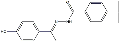 4-(tert-butyl)-N'-[(E)-1-(4-hydroxyphenyl)ethylidene]benzohydrazide 구조식 이미지