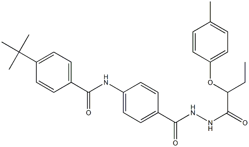 4-(tert-butyl)-N-[4-({2-[2-(4-methylphenoxy)butanoyl]hydrazino}carbonyl)phenyl]benzamide 구조식 이미지