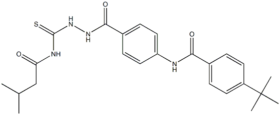 4-(tert-butyl)-N-{4-[(2-{[(3-methylbutanoyl)amino]carbothioyl}hydrazino)carbonyl]phenyl}benzamide 구조식 이미지