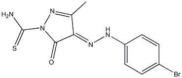 4-[(E)-2-(4-bromophenyl)hydrazono]-3-methyl-5-oxo-4,5-dihydro-1H-pyrazole-1-carbothioamide 구조식 이미지