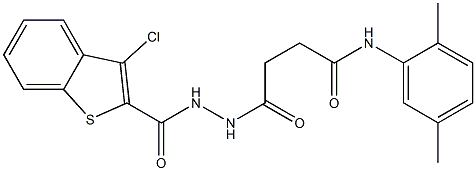 4-{2-[(3-chloro-1-benzothiophen-2-yl)carbonyl]hydrazino}-N-(2,5-dimethylphenyl)-4-oxobutanamide Structure