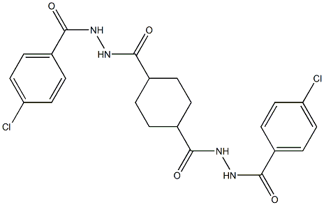 4-chloro-N'-[(4-{[2-(4-chlorobenzoyl)hydrazino]carbonyl}cyclohexyl)carbonyl]benzohydrazide Structure