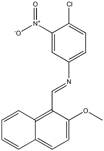 N-(4-chloro-3-nitrophenyl)-N-[(E)-(2-methoxy-1-naphthyl)methylidene]amine Structure