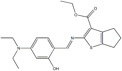 ethyl 2-({(E)-[4-(diethylamino)-2-hydroxyphenyl]methylidene}amino)-5,6-dihydro-4H-cyclopenta[b]thiophene-3-carboxylate Structure