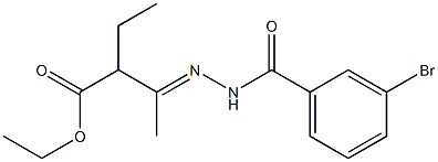 ethyl 3-[(E)-2-(3-bromobenzoyl)hydrazono]-2-ethylbutanoate Structure